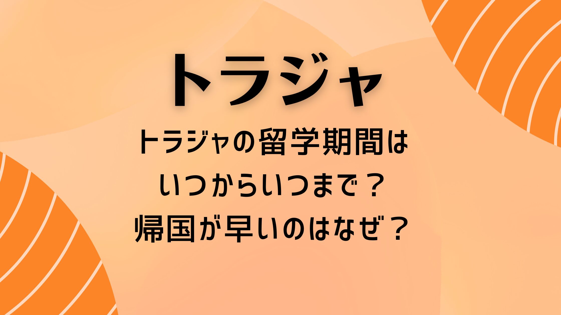 トラジャの留学期間はいつからいつまで？帰国が早いのはなぜ？